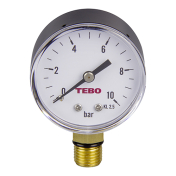 Манометр  НАР 1/4" 10 бар (1\100) TEBO (нижн.)