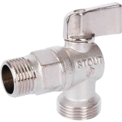 STOUT Кран шар угловой  нар.-нар. 1/2"х3/4"