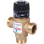 STOUT Термостатический смесительный клапан 3/4" НР 35-60С KV 1,6 м3/ч