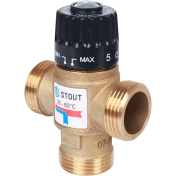 STOUT Термостатический смесительный клапан 1" НР 35-60С KV 2,5 м3/ч